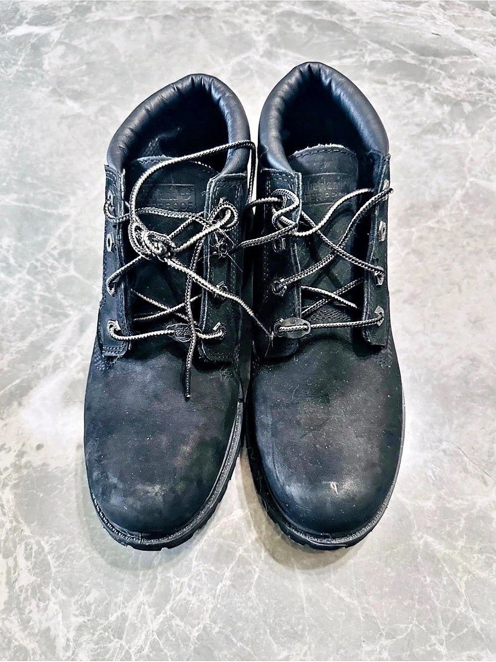 Timberland Men's Black Leather Chukka Ankle Boots Lace-Up Round Toe Rubber 9.5